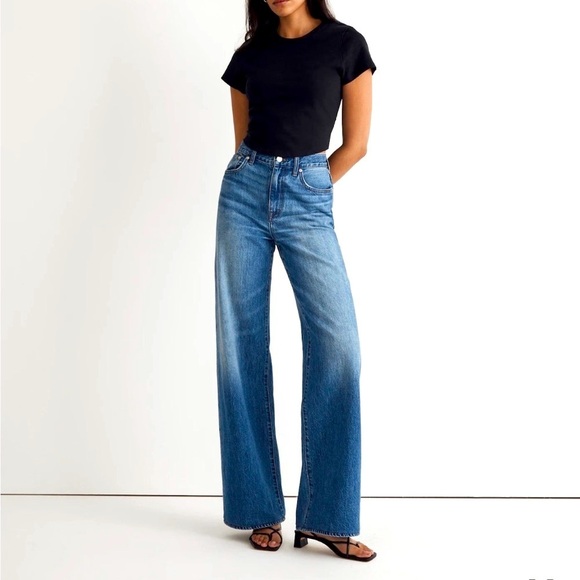 👖💙 MADEWELL Super Wide Leg Vintage Jeans | Sz 28 | High Waist Distressed 90s - Picture 6 of 6